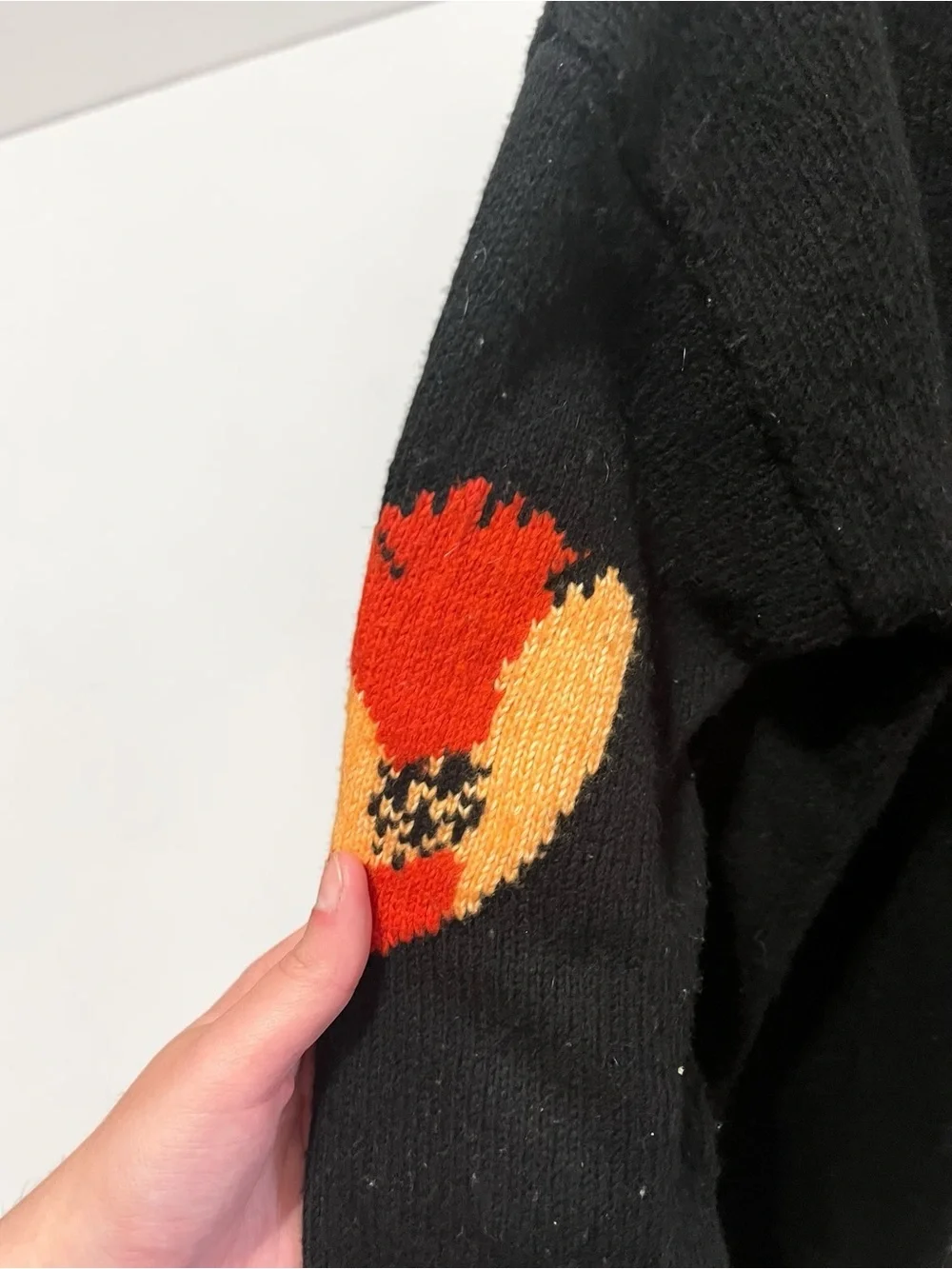 CAbi Black Floral Button-Front Cardigan with Red and Orange Flowers Size Small - Picture 9 of 9